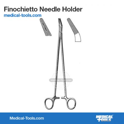 Finochietto Needle Holder - Tungsten Carbide, Angled Jaws
